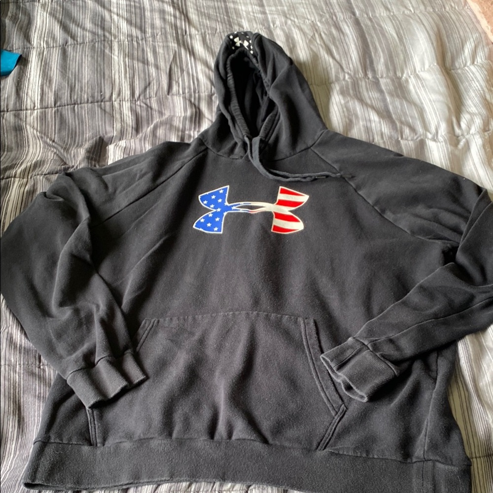 Under Armour Black Crew Neck Sweater with Patriotic Accents